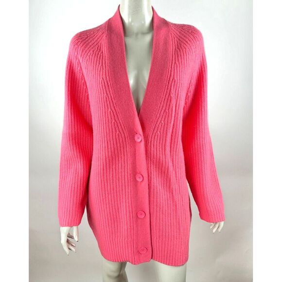 Brochu Walker Jenny Cardigan CashmereWool Women M EUC $428 Long Sleeve Button up - Picture 1 of 16